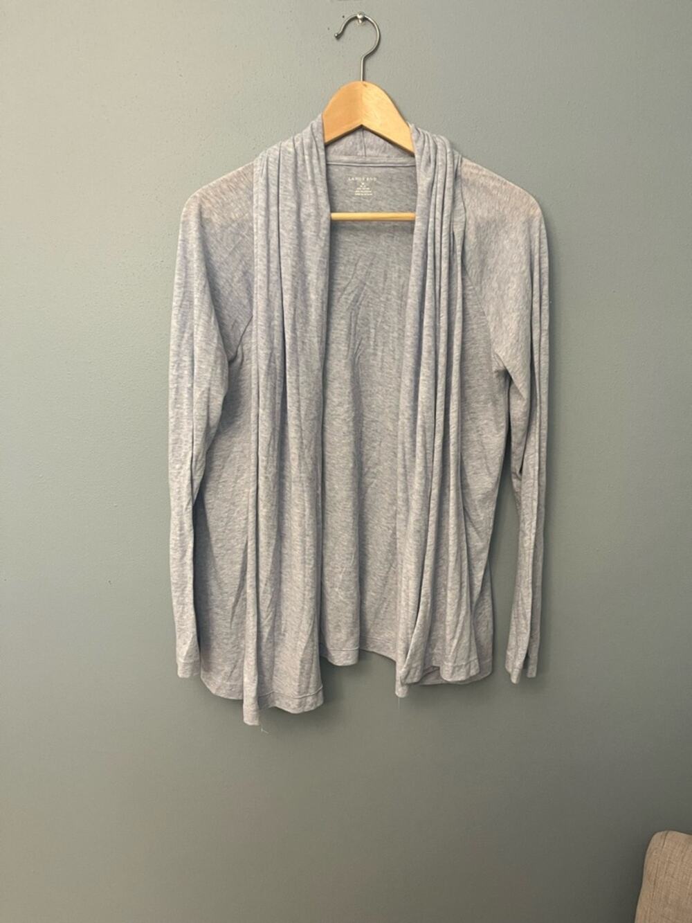 Lands' End Open-Front Jersey Knit Cardigan